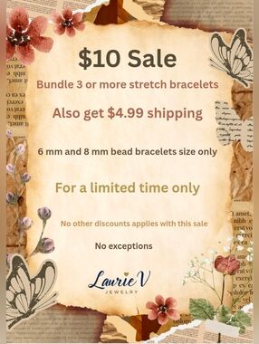 $10 Stretch Bracelet Sale -- See Description For Full Details